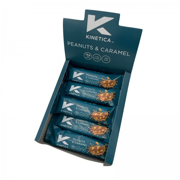 Kinetica Caixa de Barras de Proteína Deluxe Amendoim e Caramelo (15 barras de 45g)