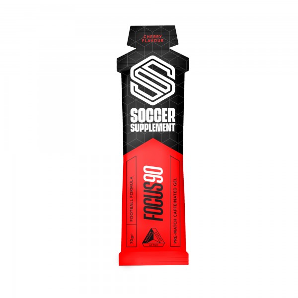 Soccer Supplement Gel energtico pr-jogo com Cafena Focus90 Cereja