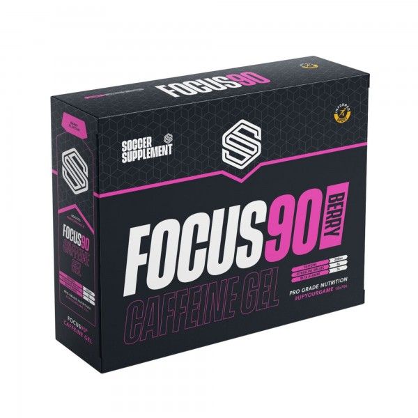 Soccer Supplement Gel energético pré-jogo com cafeína Focus90 Berry (caixa 12 geís)