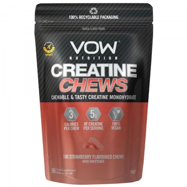VOW Creatina Morango 100 comprimidos mastigveis
